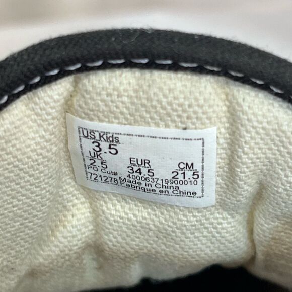 Vans | Old Skool Black and White Canvas Suede low tops sneakers size 3.5 kids - Picture 8 of 8